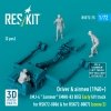 RESKIT RSF72-0075 Driver & airmen (1960+) (3 pcs) (MJ-4 Jammer (MHU-83 B/E) Early lift truck for RSK72-0006 & for RSK72-0007) (scene 2) (3D Printed) 1/72